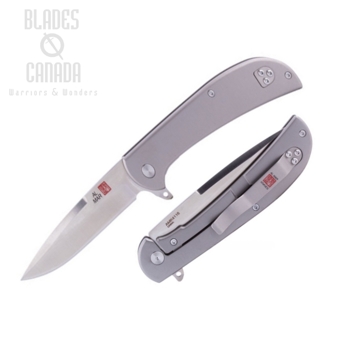 (image for) Al Mar Ultralight Flipper Framelock Knife, 4" D2 Blade, Titanium Handle, AMK4116